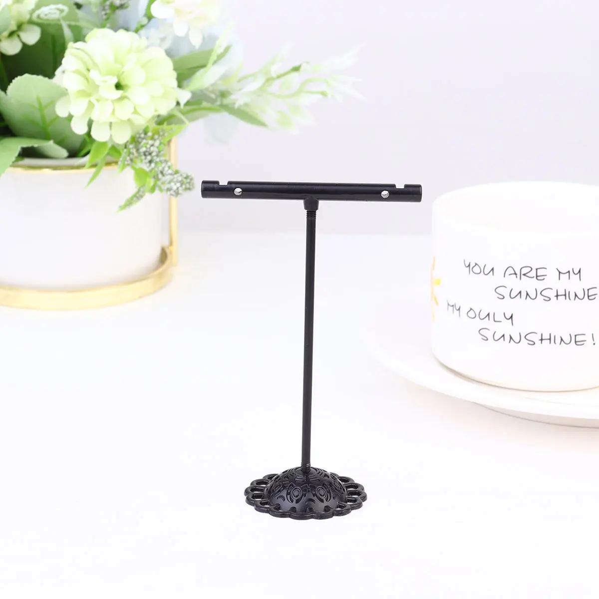 3Pcs T-Shape Earrings Display Iron Stand Ear Studs Organizer Rack for Earrings Bracelet Keys Jewelry T Shape Earring Display
