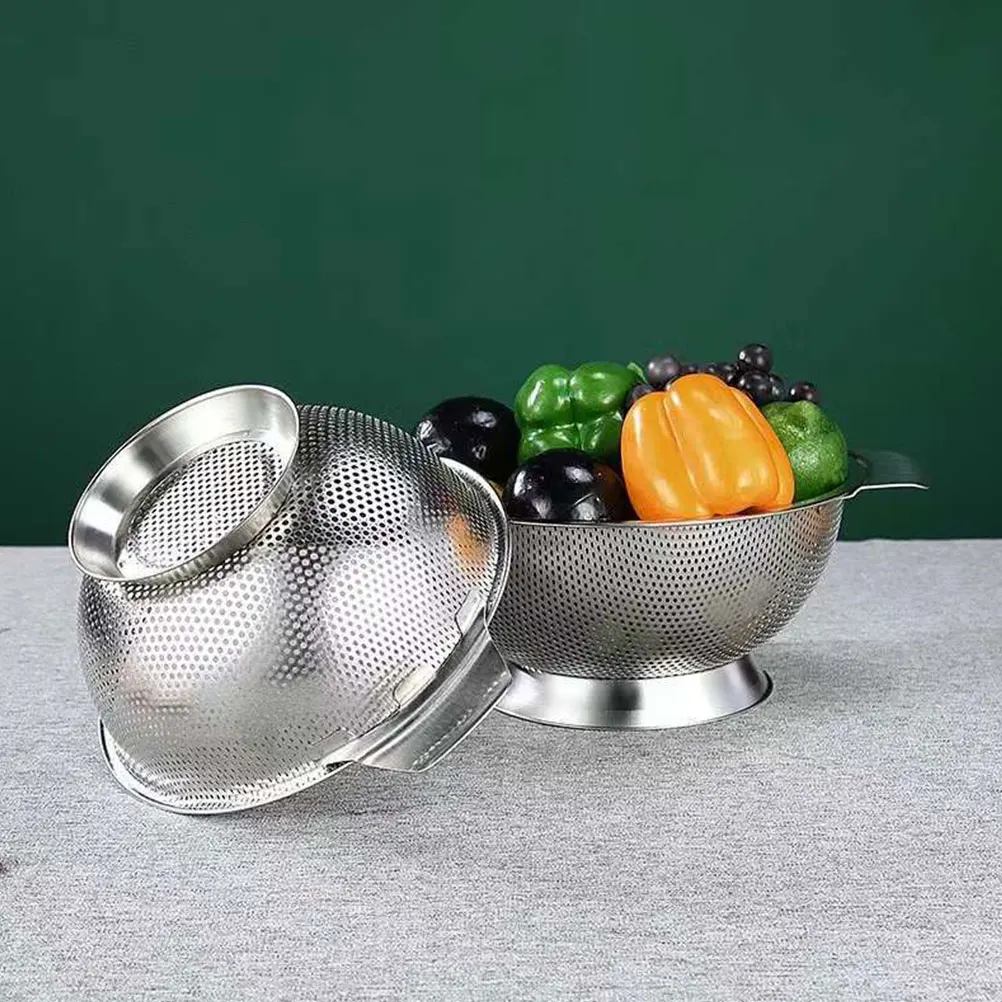 

Stainless Steel Mesh Strainer Vegetable Basket Rice Drainer Mesh Strainer Kitchen Tool Fruit Washer