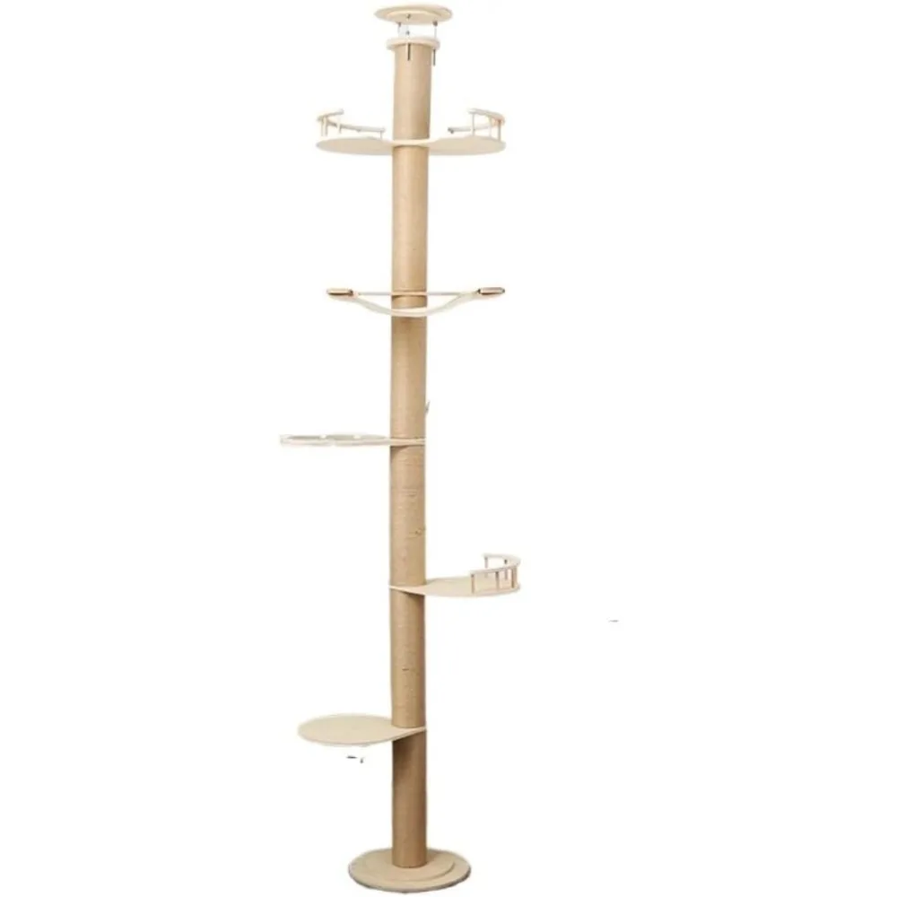 

Friendship Cat Easy to Clean Climbing Frame Tongtianzhu Solid Wood Nest House Tree Integrated Sisal Rope Scratching Post