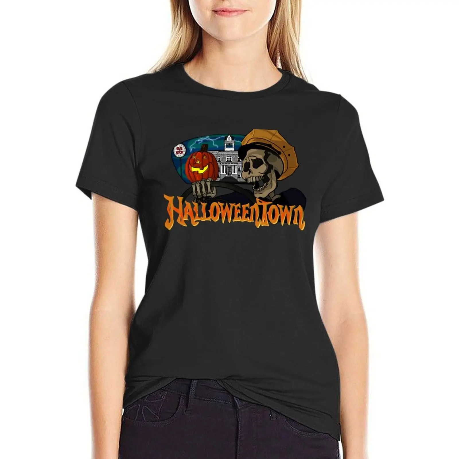 

Halloweentown Cab Ride T-Shirt sweat shirts graphic tees vintage graphics t-shirts for Women loose fit