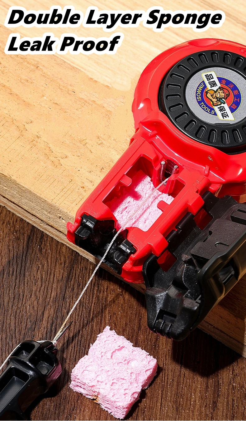 Woodworking Tool Carpenter Manual Ink Marker Scriber With 50M Chalk Lines Professional Wood Working Scriber Drawing Line Marker image 6