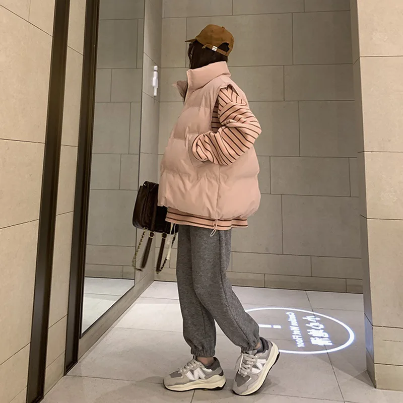 Herbst- und Winter-Damen-Sweatshirt im koreanischen Stil, lässig, Rundhalsausschnitt, lange Ärmel, Farbblock-Streifenmuster, Oversize, locker geschnitten, Damenoberteile. – Detail 14