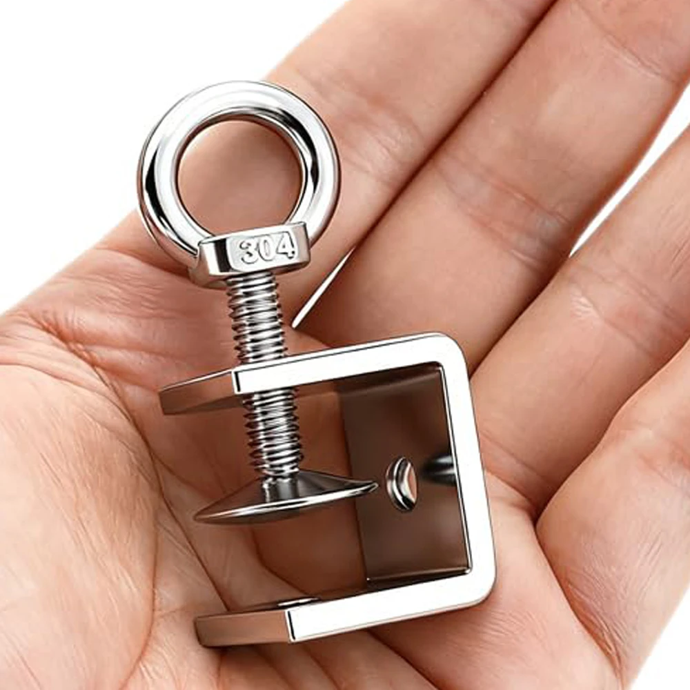 1pcs 304 Stainless Steel C-clamps 20mm~130mm Heavy-duty Clamps With Manual Locking Ring Adjustable Fixed Clip Hardware Fasteners