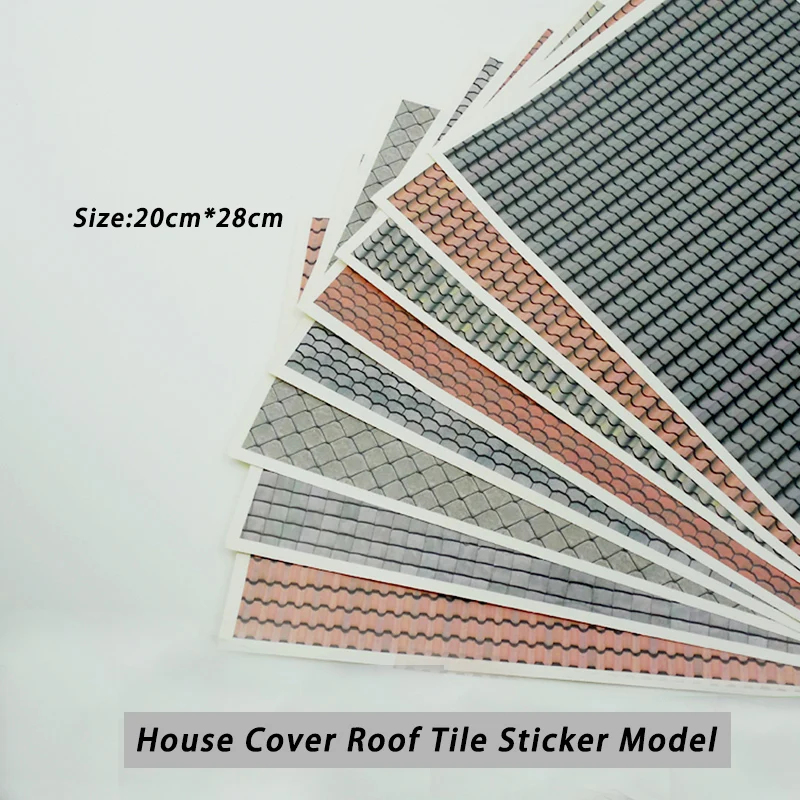 Simulation Handmade House Cover Roof Tile Sticker Model Diy Sand Table Building Self-adhesive Materials 3Pcs/Lot