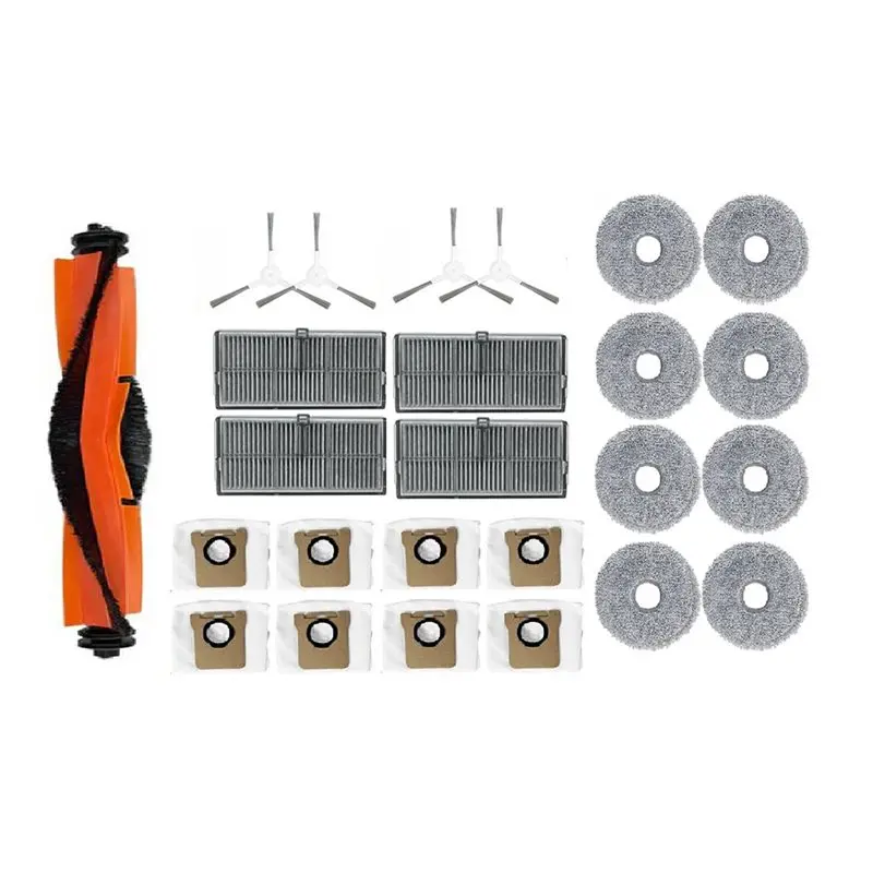 

【SIMPLE】25 шт. для Xiaomi Mijia M30S D103CN: Запасные части, основная и боковые щетки, HEPA-фильтр, мешок для пыли, аксессуары для уборки.