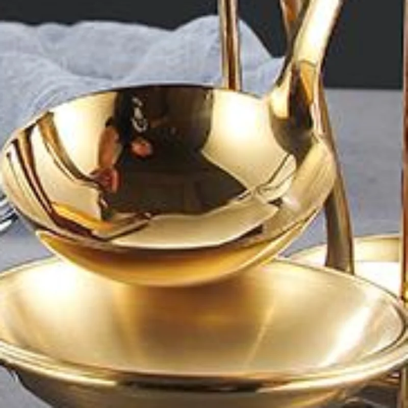 Stainless Steel Single/Double Ladle Vertical Spoon Utensil Rack Soup Spoon Rest Stand Multi-function Tableware Storage Shelf