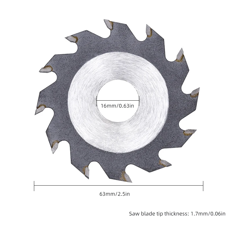 Hoja de sierra de aleación HSS de 63mm, hoja de sierra de carburo de diente en T para bricolaje, sierra de mesa para carpintería, hoja de corte de madera, hoja de corte de placa de plástico