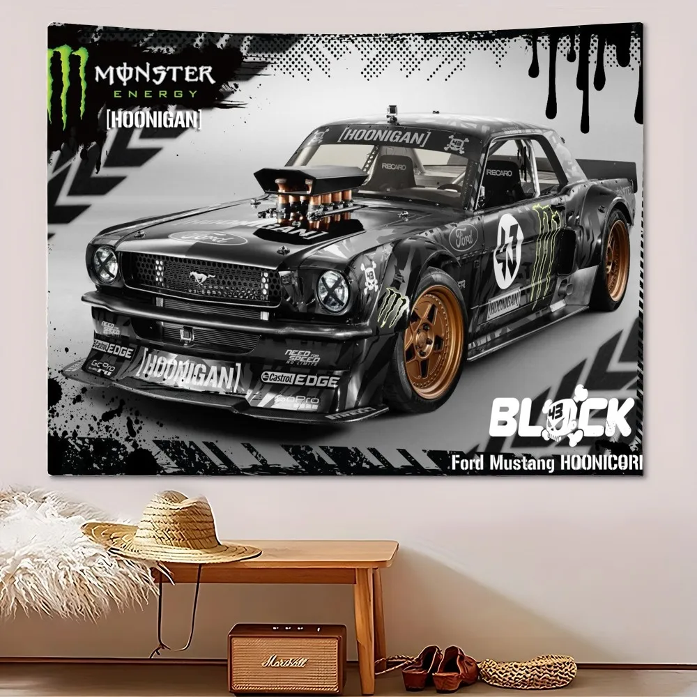 

H-HOONIGANS Racing Car Banner Flag Tapestry Wall Hanging Tapestry Deco Blanket Curtain Hanging at Home Bedroom Living Room Decor