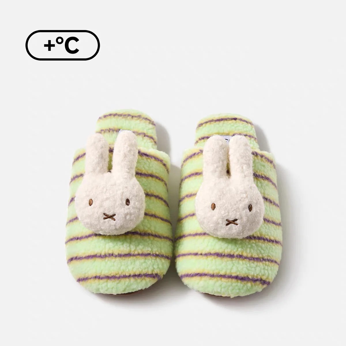 Miffy Pluche Pantoffels Gestreept Warme Zachte Huispantoffels Schattige Cartoon Konijn Antislip Binnenshuis Schoenen voor Dames