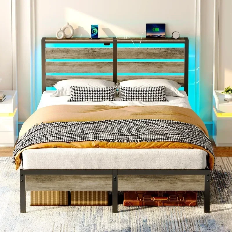 Bold and thickened wrought iron bed double  master bedroom modern simple iron frame household stable
