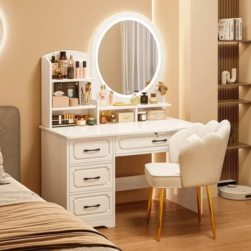 Makeup Lacquer Dressing Table Drawer Box Mirrors Dressing Table Cabinets Living Room Penteadeira Bedroom Toiletries Furniture