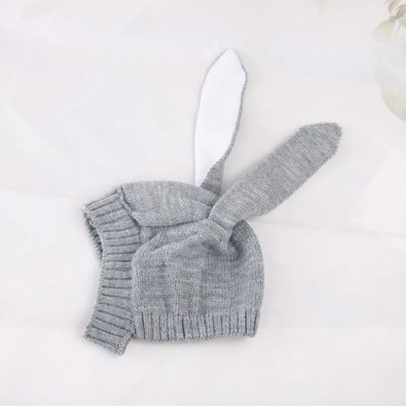 2023 Autumn Winter Toddler Infant Knitted Baby Hat Adorable Rabbit Long Ear Hat Cute Baby Bunny Beanie Cap Photo Props For Baby