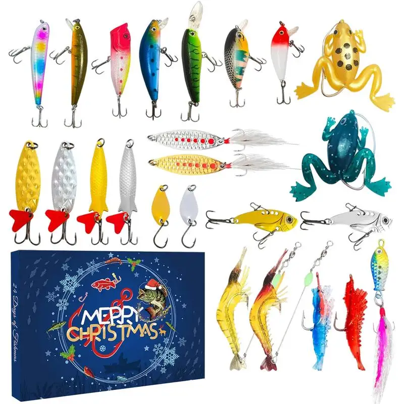 

Fishing Lure Advent Calendar 24 Day Christmas Advent Calendar Fishing Tackle Box Christmas Countdown Fishing Lures Set