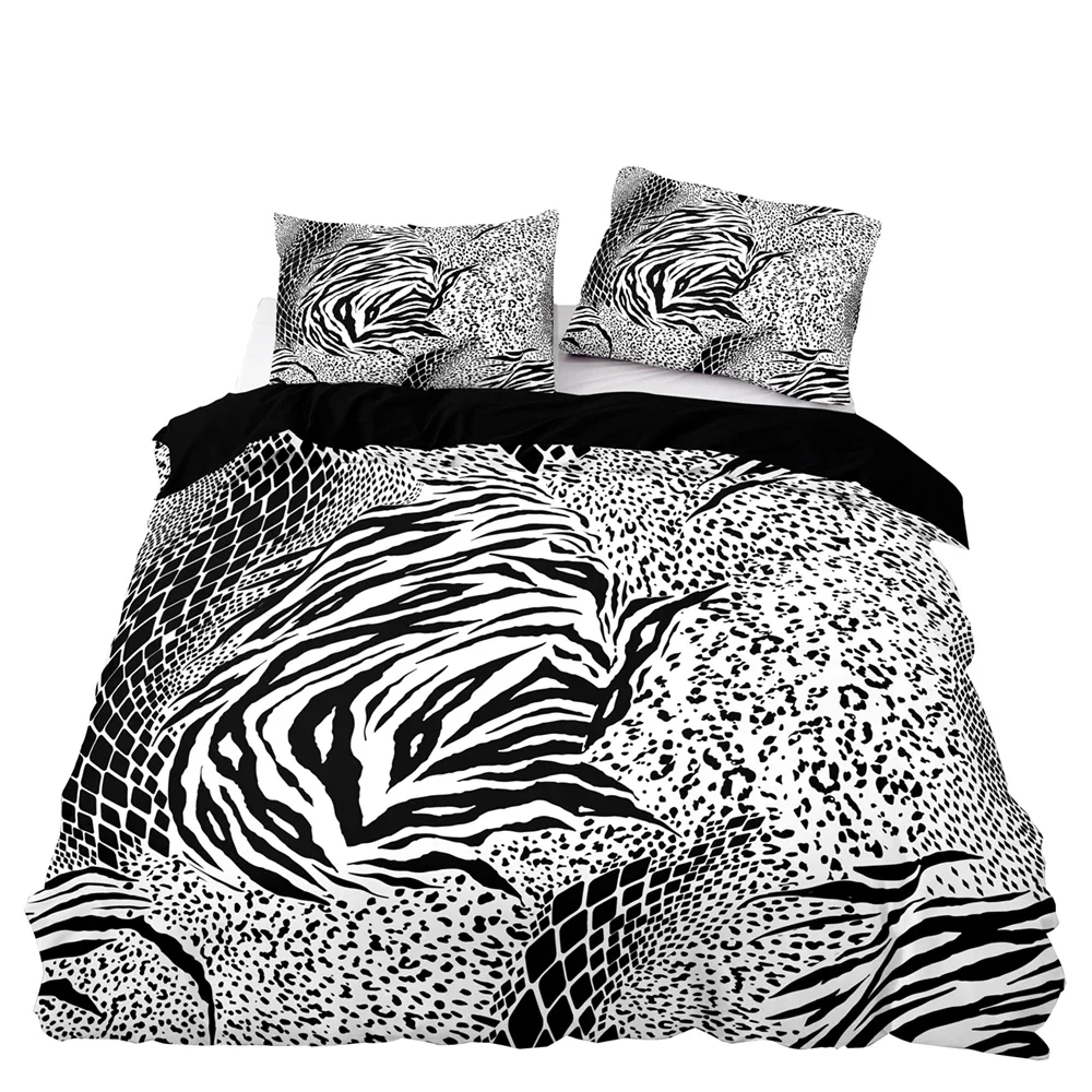 

American Style Bedding Set Queen Pink Leopard Pattern Duvet Cover with Pillowcase Single Double King Soft Comforter Bed Cover