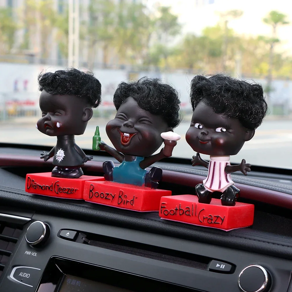 Car Ornament Cute Shake Head Baby Doll Lovely Decoration Bobble Head Toy Expression Dolls Kid Gift Automotive Interior Dashboard