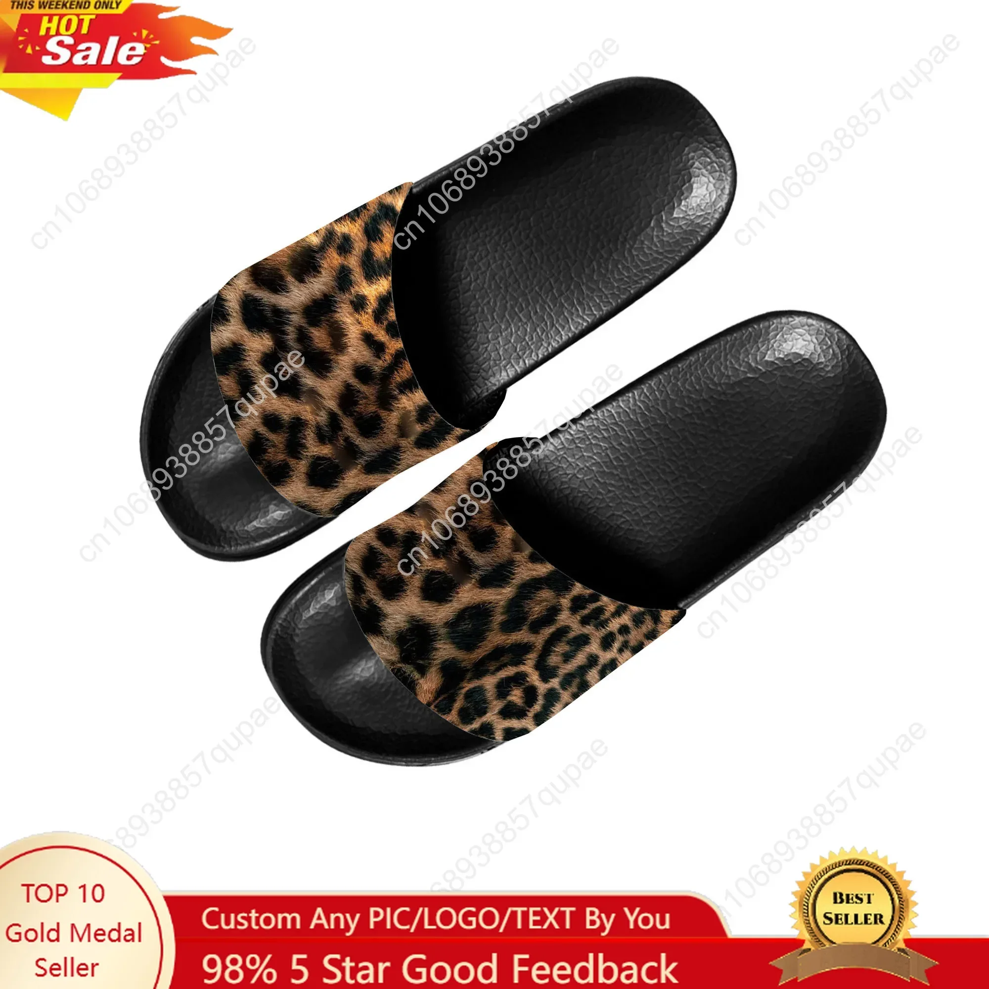 Leopard Pattern Slippers Home Water Shoes Mens Womens Teenagers Fashion Beach Pool Sandals Tailor-made Summer Slipper
