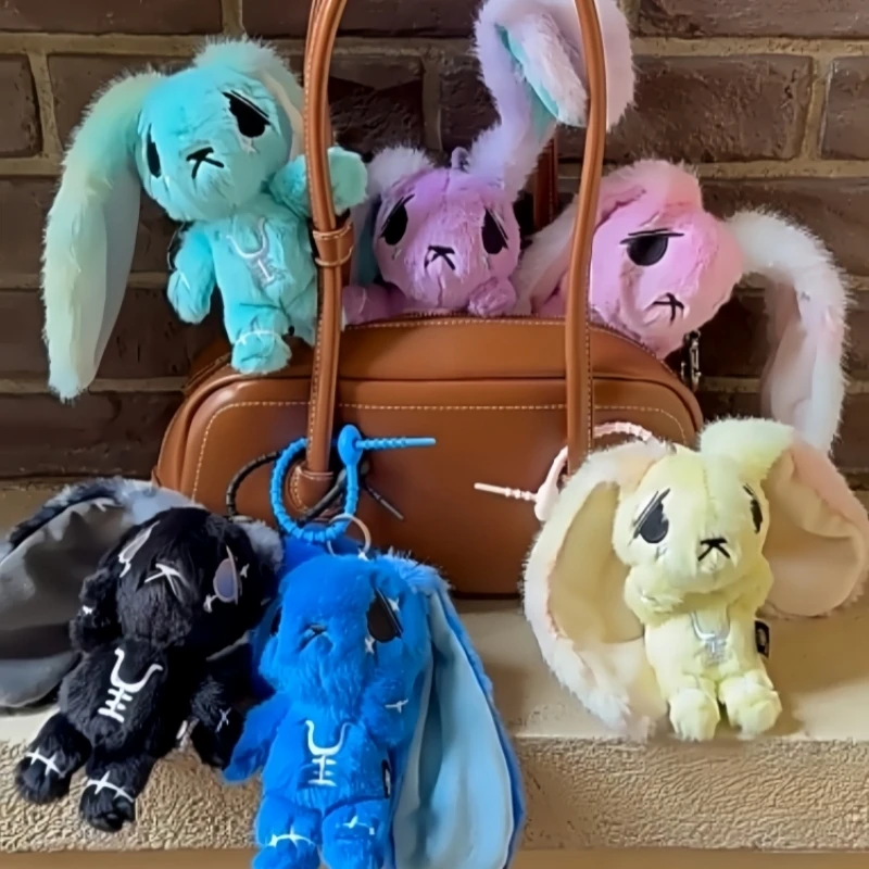 Plushie Dreadfuls Anxiety Bunny Plush Toy Soft Stuffed Rabbit Keychain Bag Charm Backpack Hanging Decor For Adult Couples