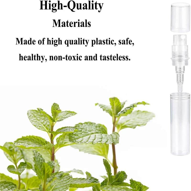 A38T-480Pcs Transparent Empty Spray Bottles 3Ml Plastic Mini Refillable Container Empty Cosmetic Containers