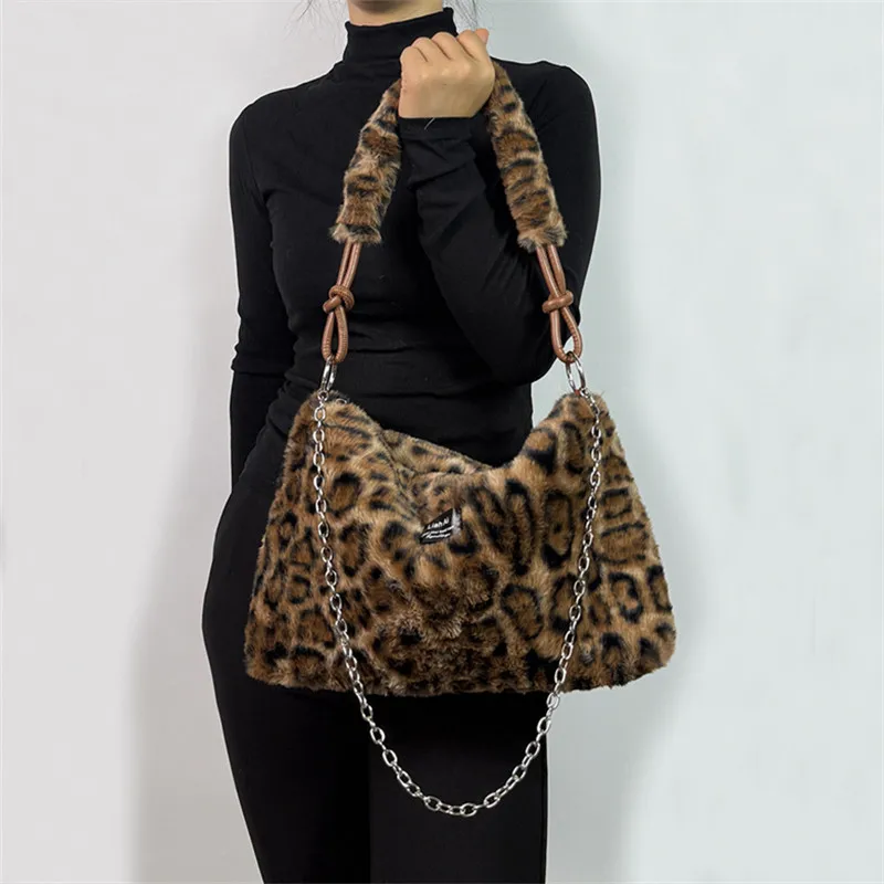 

Женская большая плюшевая сумка-тоут с ремешком через плечо/ручной ручкой, мягкая полосатая плюшевая внешняя отделка, уютная сумка для путешествий и повседневного использования