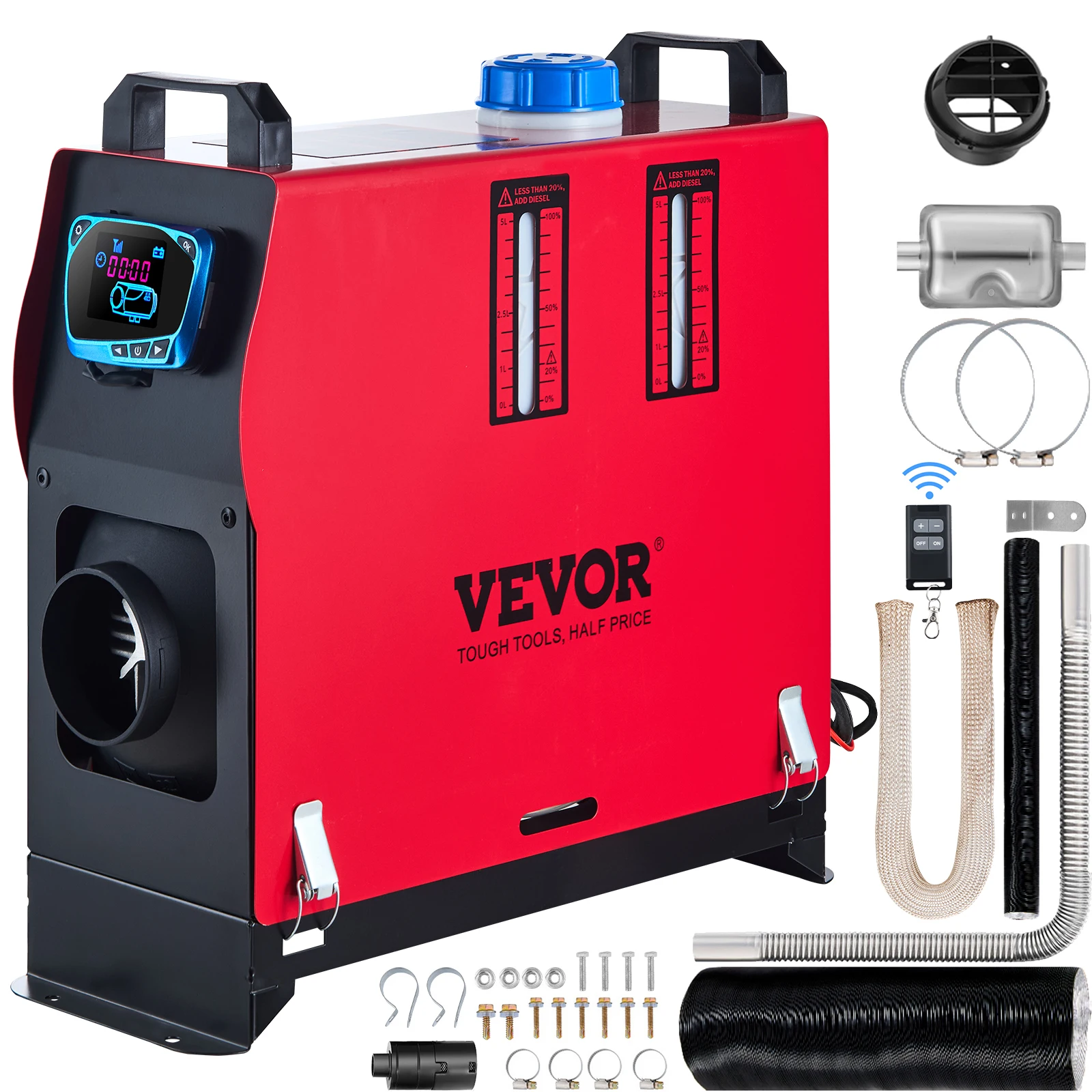 VEVOR Upgraded Diesel Air Heater 8KW Parking Heater, 12V All in One Diesel Fuel Heater with Blue LCD Display Remote Control