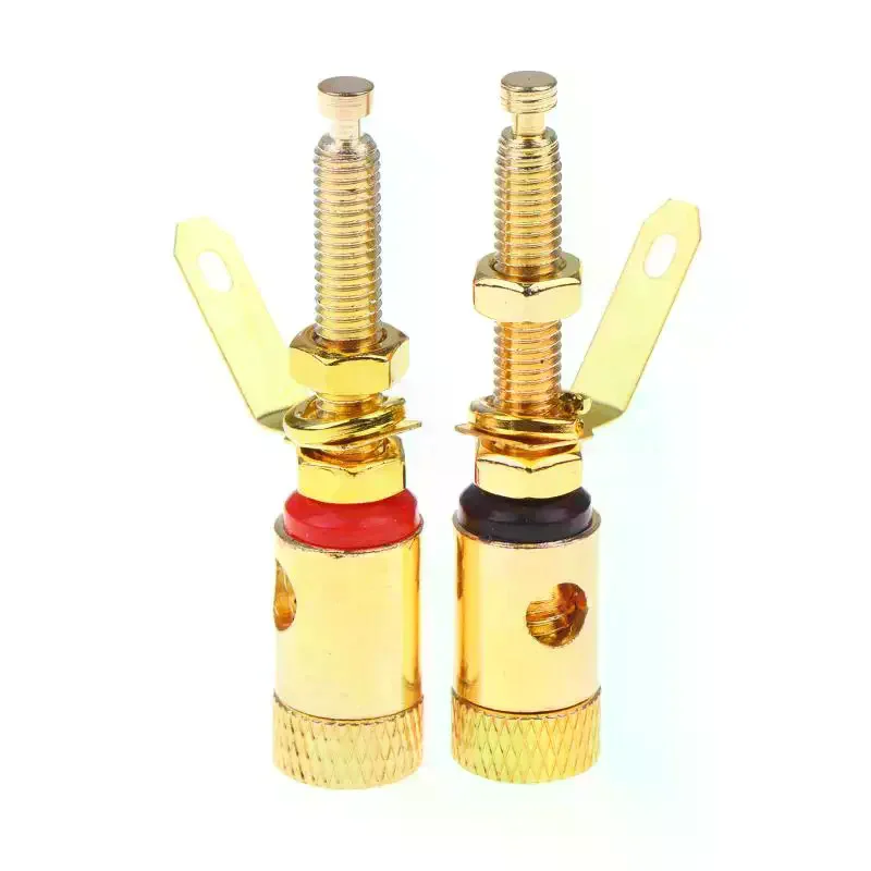 1Pc Gold Plated Amplifier Speaker DIY Lengthen Push-Type Terminal Binding Post Banana Plug Socket Connector For 4mm Banana Plugs
