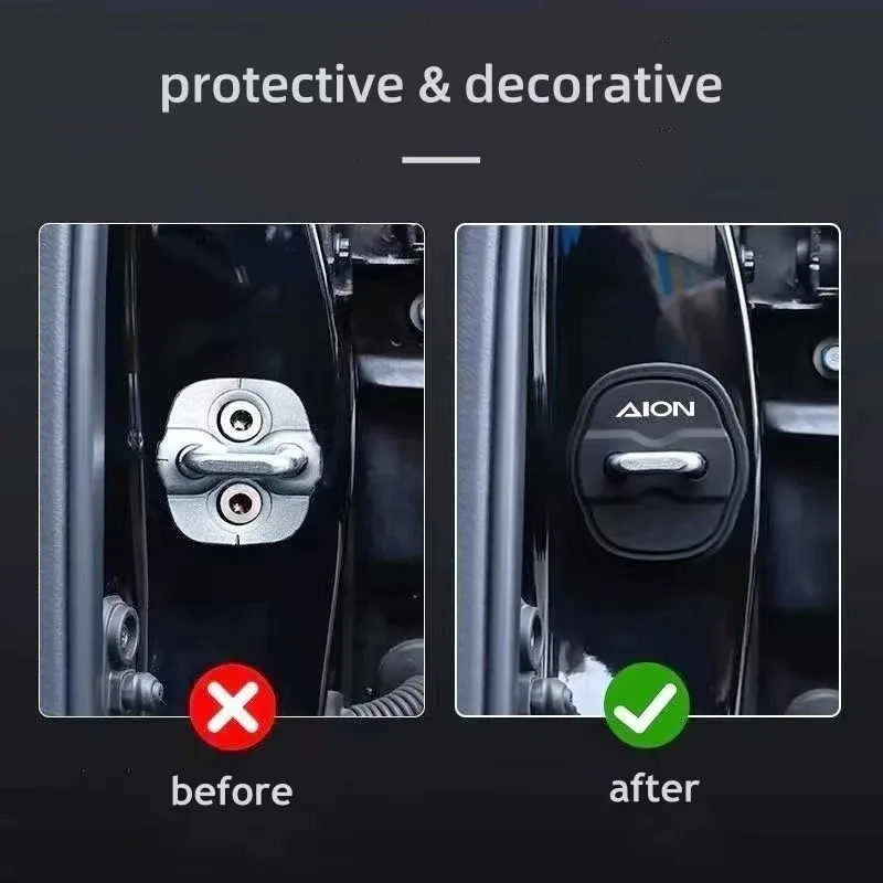 Silicone Car Door Lock Protector Cover For GAC AION V Y PLUS UT Anti-scratch Lock Buckle Protective Pad Auto Accessories