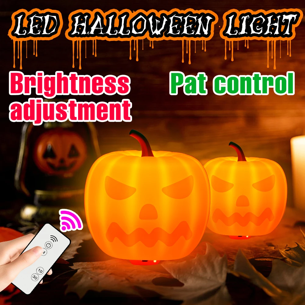 

RGB Halloween Pumpkin Lamp LED Night Light Rechargeable Table Light Bedroom Decoration Novelties Neon Lamps For Party Atmosphere