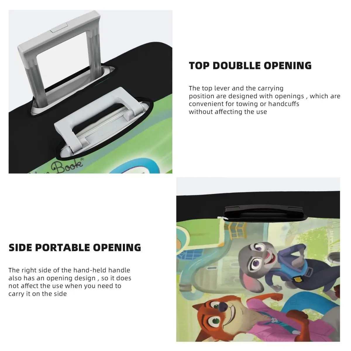 Zootopia 2 Nick Wilde Judy Hopps غطاء حقيبة رحلة سياحية عطلة تمتد حقيبة الأمتعة حامي