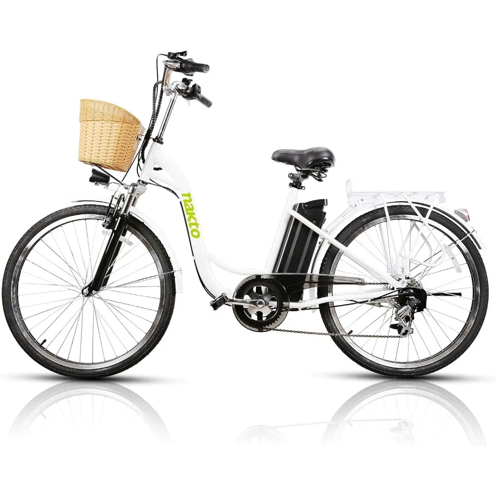 Electric Bike for Adults Peak 500W Up to 24MPH 48 Miles City Commuter UL Certified High Brushless Motor,Front Fork Suspension