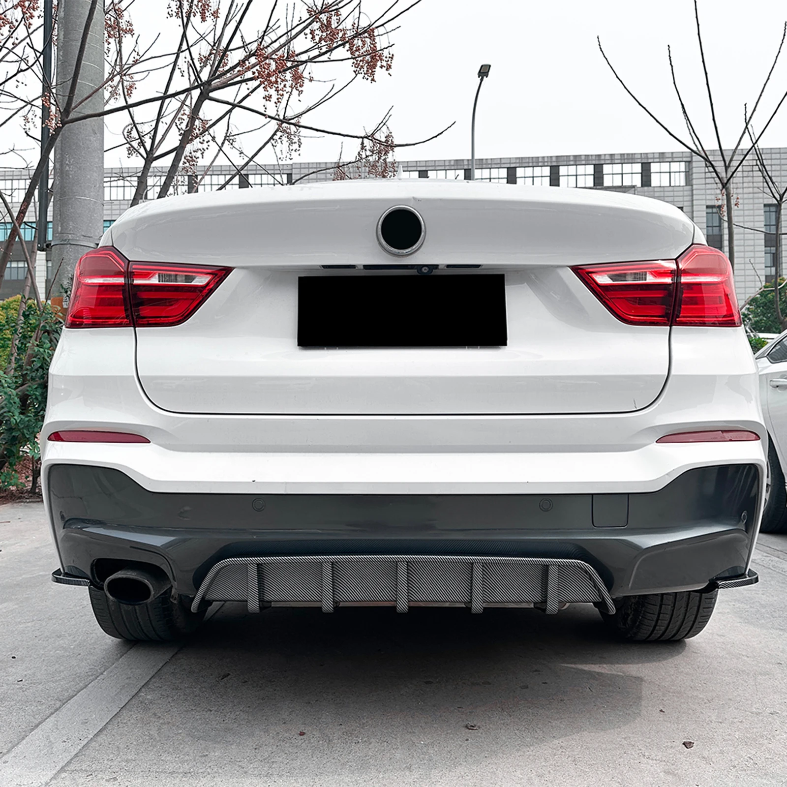 

Комплект из 3-х накладок-диффузоров на задний бампер для BMW X4 F26 M Sport 2014-2018, нижний спойлер-сплиттер, защита кузова