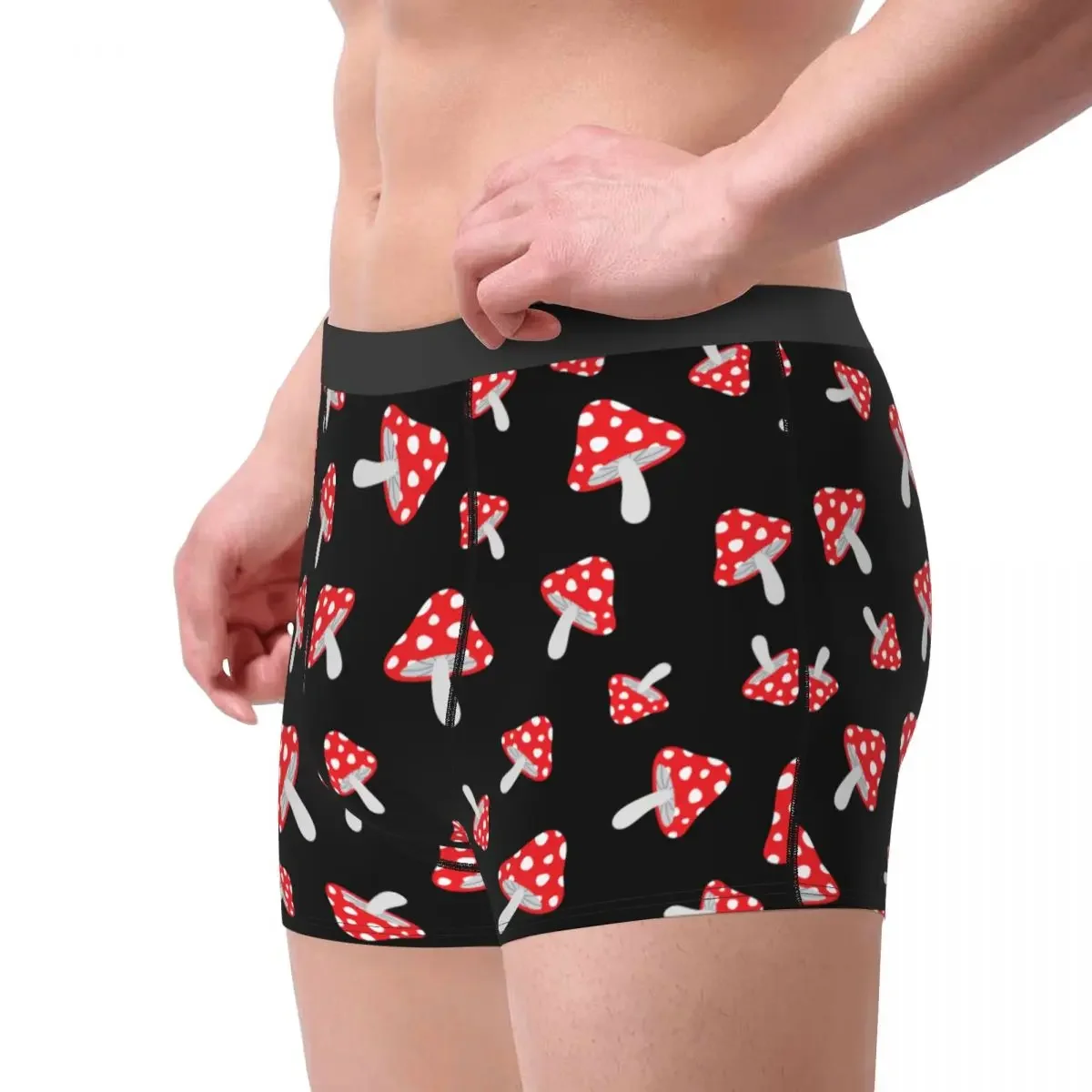 Men Cute Cartoon Forest Mushrooms Boxer Shorts Panties Breathable Underwear Homme Novelty Underpants