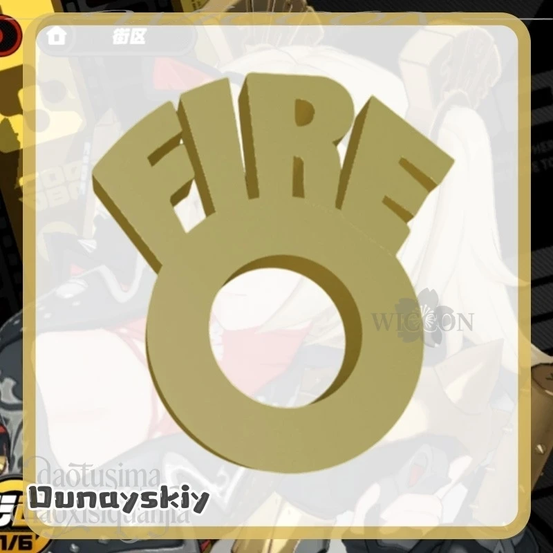 Amanda Cos*/Game Zenless Zone Zero Cosplay Burnice Whita Fire Letter Pattern Headwear Punk 3D Polylactic Acid Hair Accessory - view 3