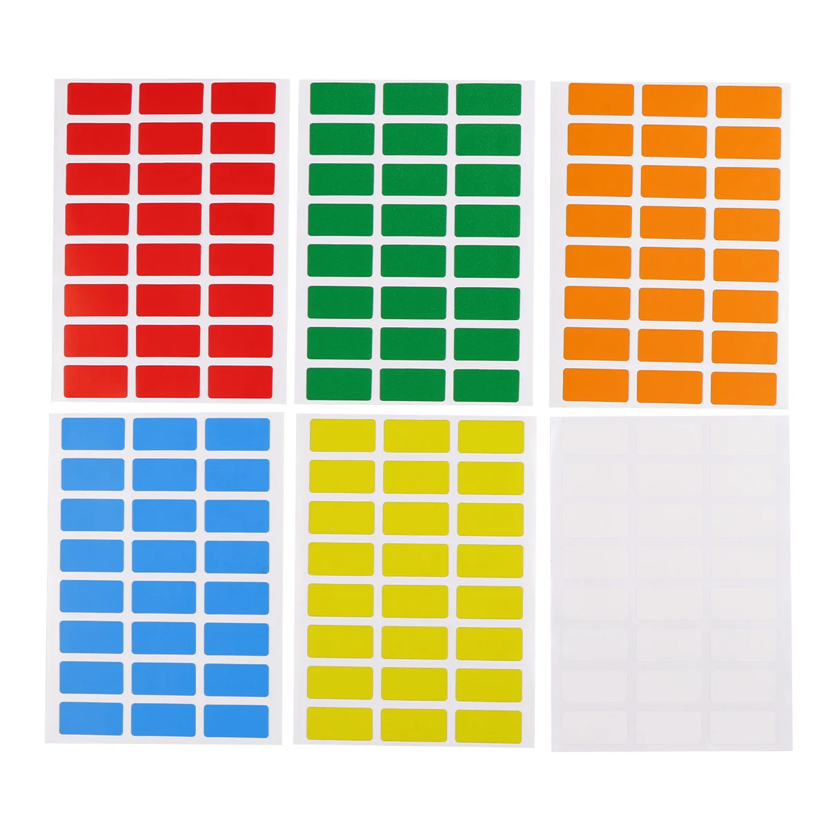 6Pcs Color Coding Stickers Rectangular Label Self-Adhesive for Office Home School Identification Coding Stickers
