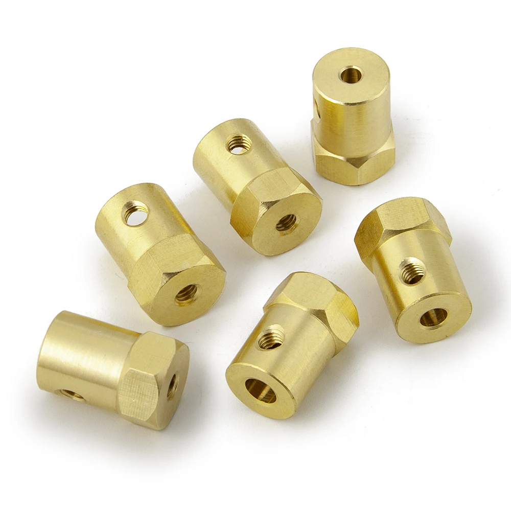 Mibidao latão 7mm eixo hexagonal estendido acoplamento roda pneu conector de transmissão do motor 3/4/5/6/7/8mm para modelo de carro 1/10 rc