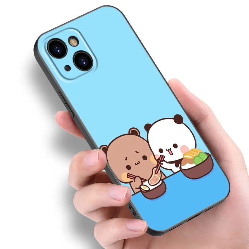 Cute BuBu DuDu Phone Case For Apple iPhone 12 13 Mini 11 14 15 Pro Max 7 8 Plus X XR XS SE 2020 2022 Black Silicone Case