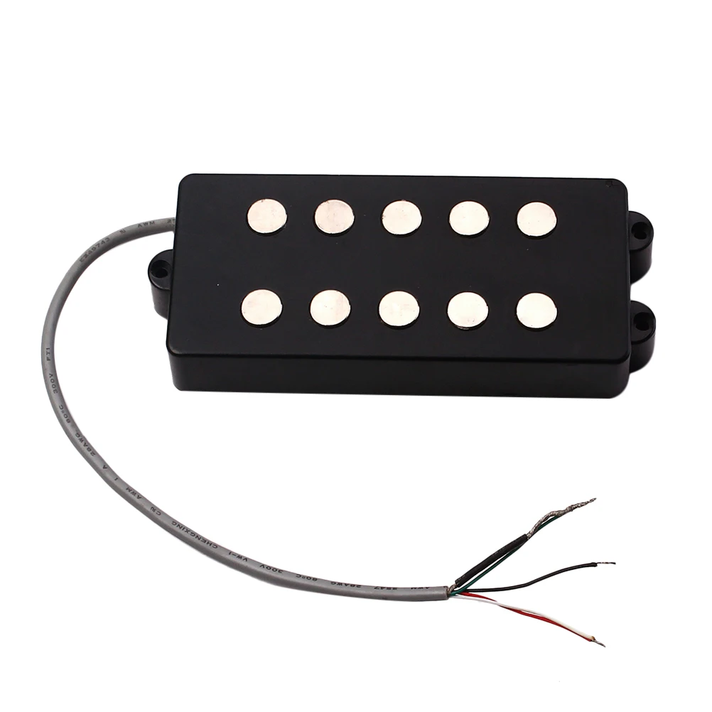 

5 String Electric Bass Pickups Bridge Neck Pickups Set for Bass Guitar Open Style Guitar Parts and Accessories GMB17 Black