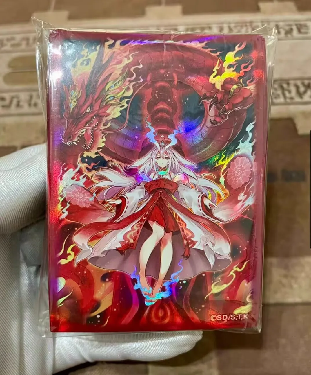 100pcs-yugioh-konami-duel-monsters-kurikara-divincarnate-official-collection-sealed-card-protector-duelist-sleeves