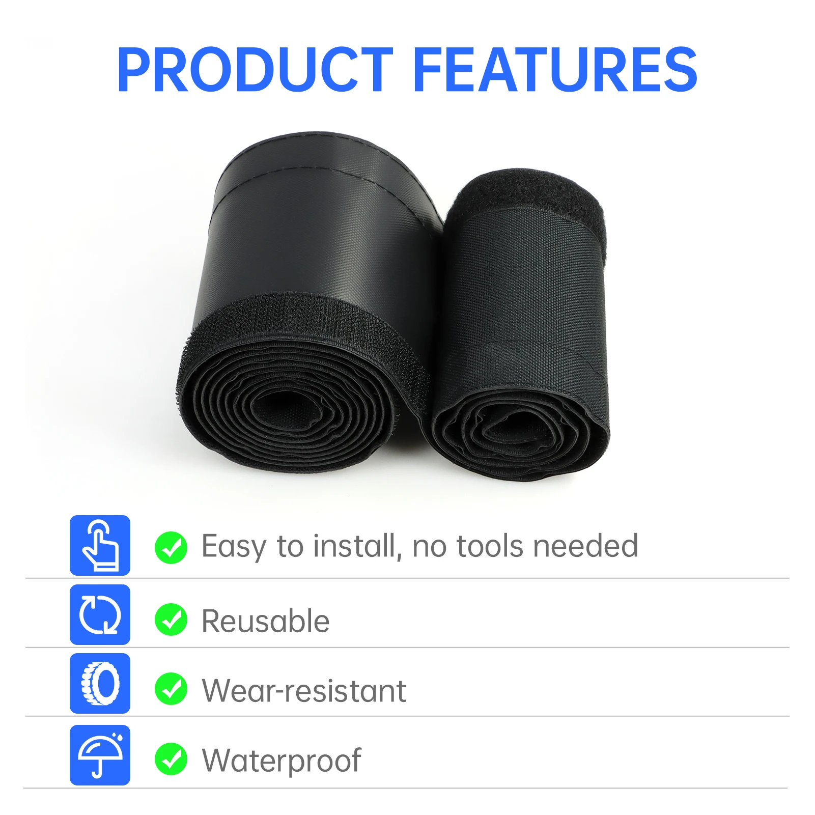 PVC Waterproof Cable Sleeve 16mm - 100mm Self-adhesive Reusable Wire Harness Insulation Protect Wear-resistant Wrap Sheath 1-10m