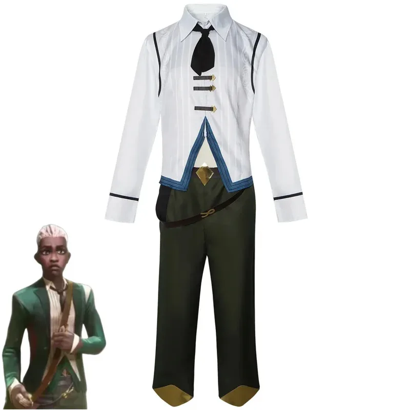 أنيمي لعبة LOL فيلم غامض 2 إيكو بوي الذي تحطمت الوقت تأثيري حلي معطف أخضر موحد قميص شعر مستعار الكبار رجل كرنفال الدعاوى؛