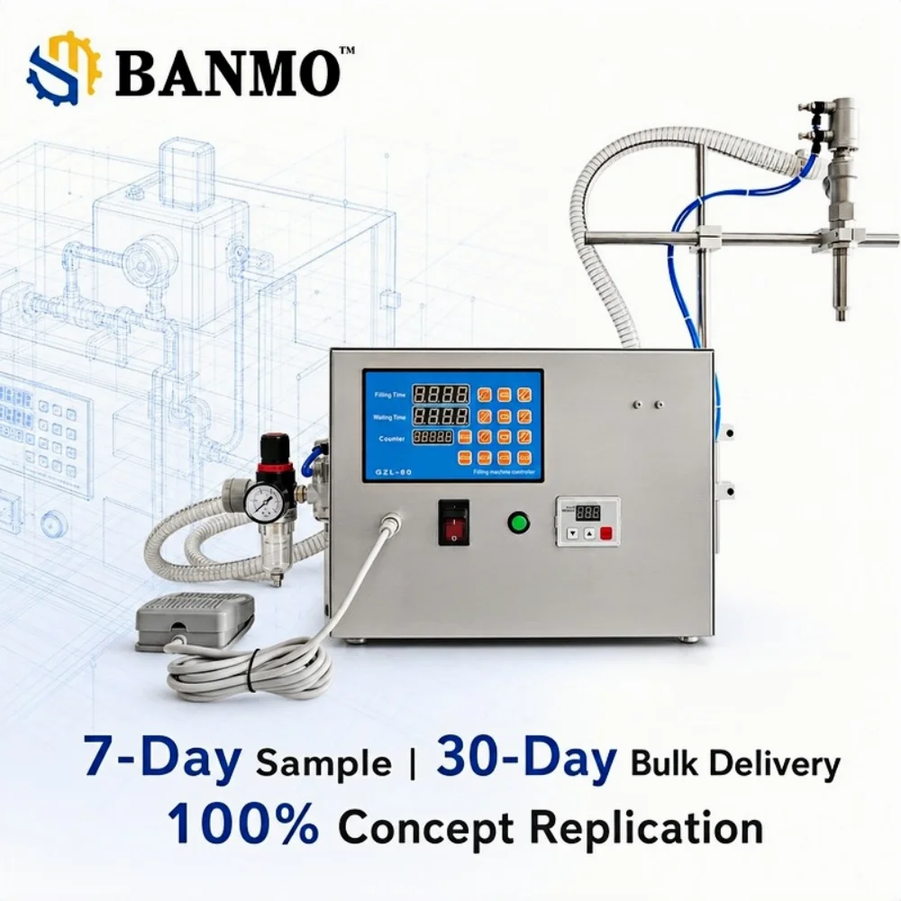 Versatile Multi-Container Juice & Syrup Concentrate Pneumatic Filler Featuring Adjustable Nozzle Reach For Mixed Bottle Heights