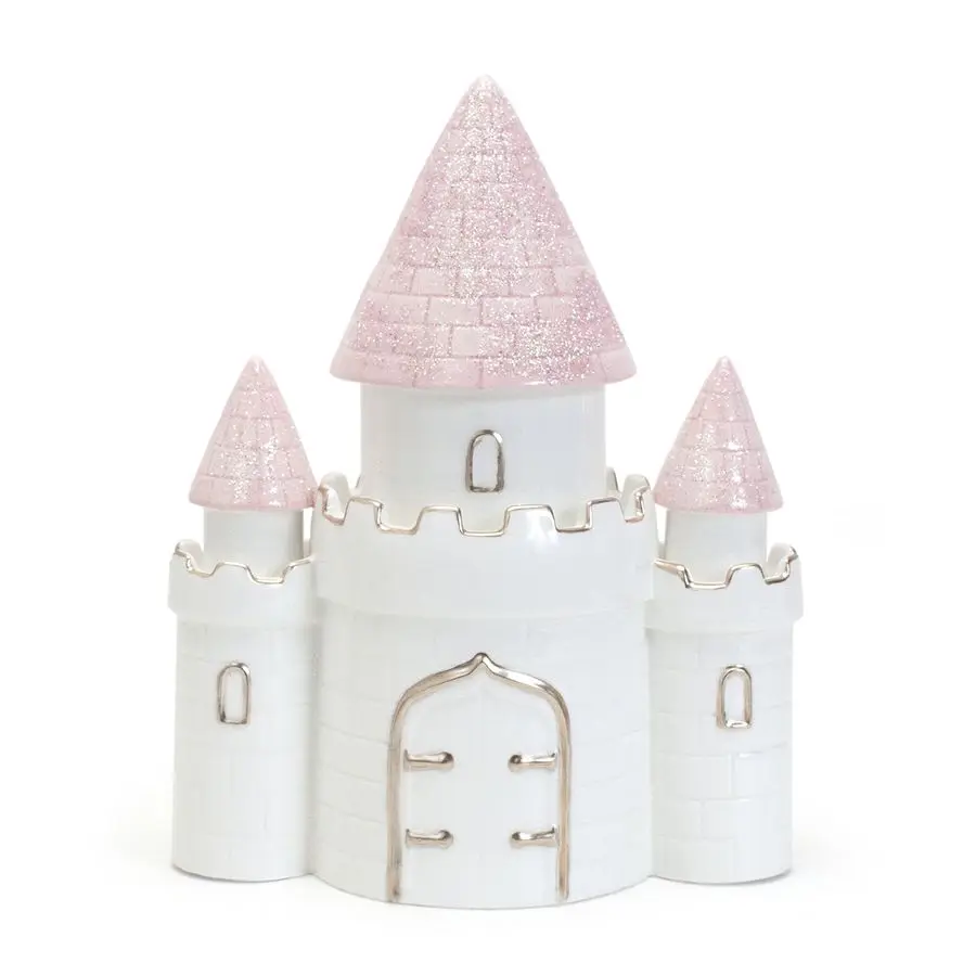 

Child to Cherish Ceramic Dream Big Princess Castle Piggy Bank for Girls, Pink