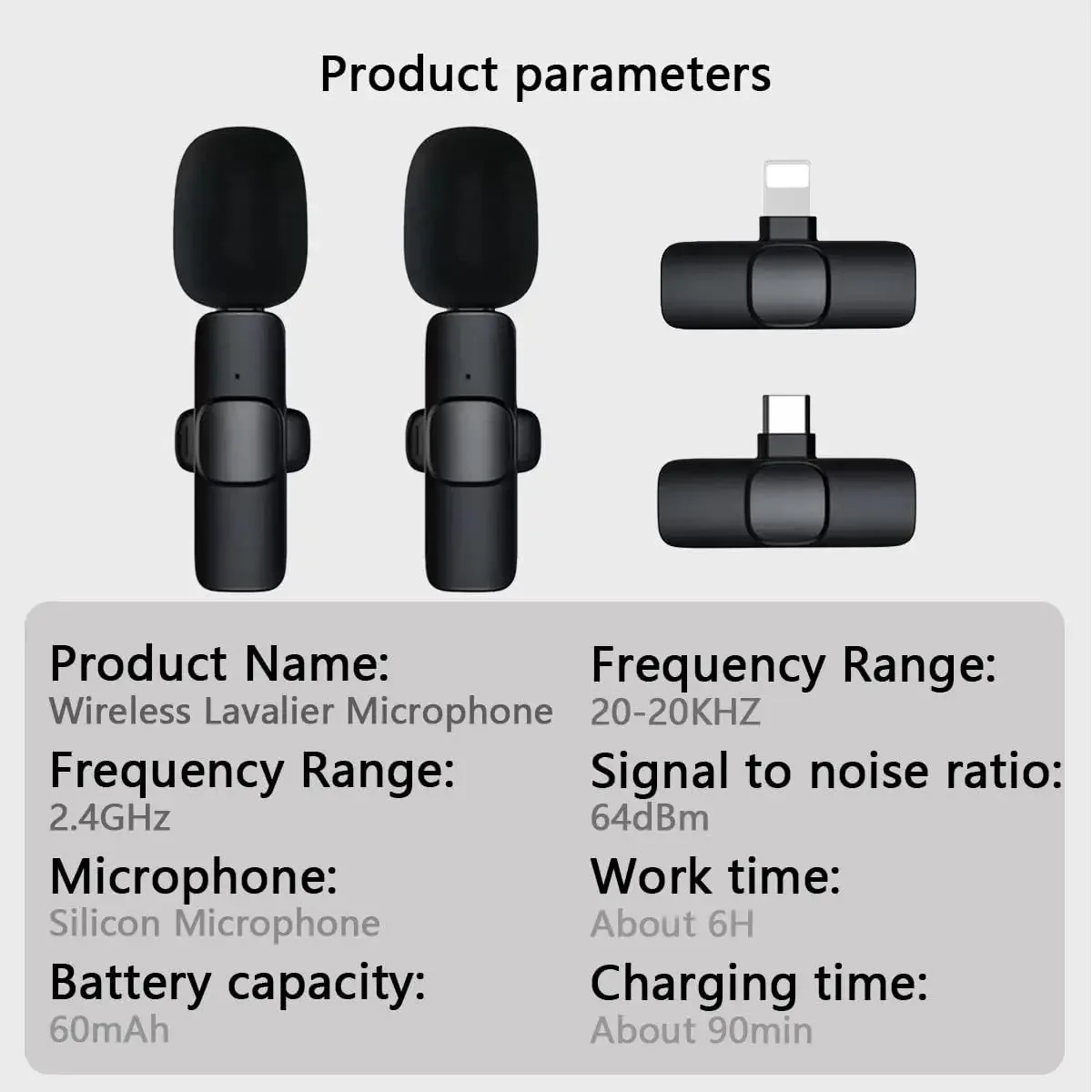 ميكروفون Lavalier لاسلكي لإلغاء الضوضاء ، ميكروفون للبث المباشر ، YouTube ، TikTok ، Facebook ، iPhone ، Android