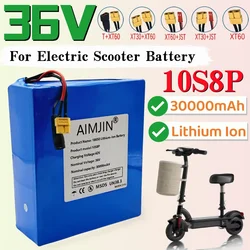 100% New High-capacity Battery 10S8P Lithium-ion Rechargeable Battery Pack 36V 30000mAh Suitable for Electric Scooter Battery