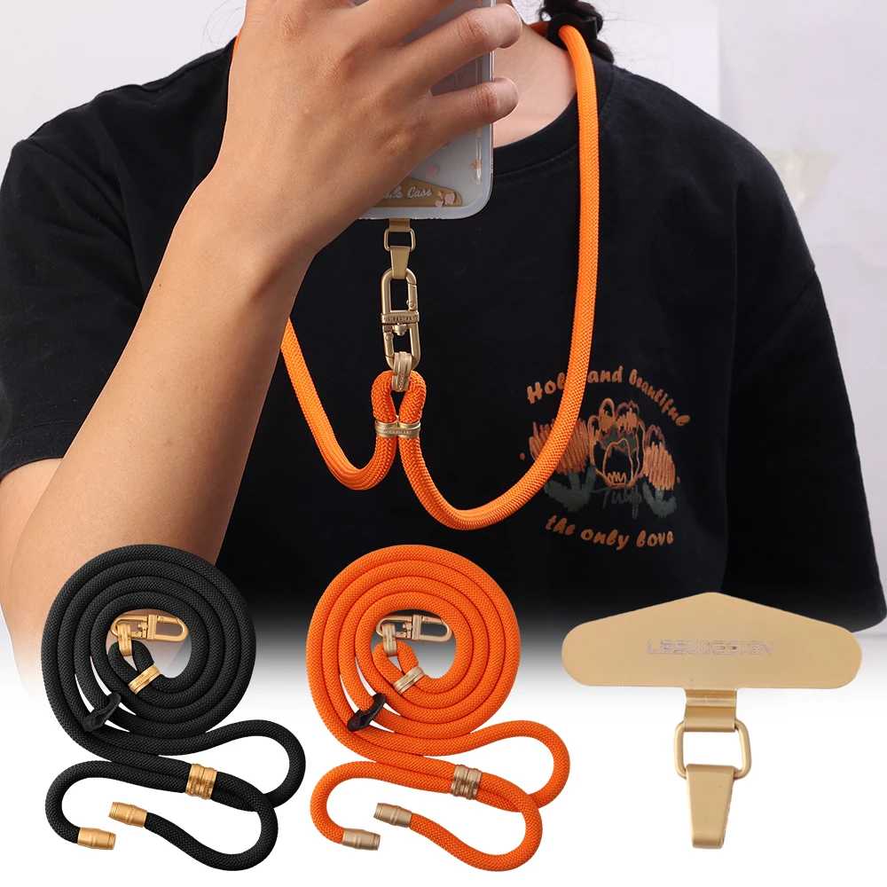 Multifuctional Cell Phone Lanyard Adjustable Neck Cord Straps with Stainless Steel Tether Tabs 360 Degree Rotatable Phone Chain