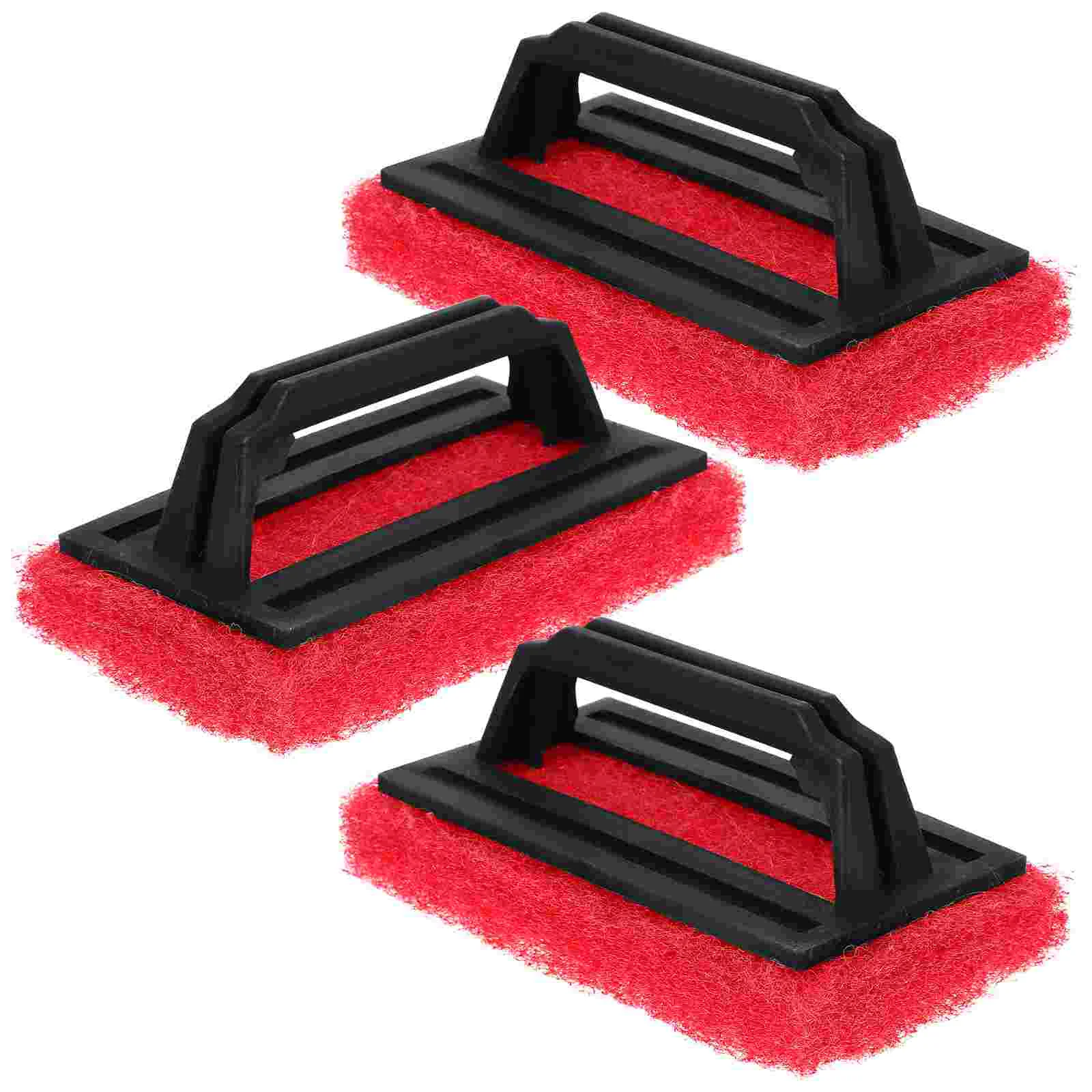 3 Pcs Cleaning Brush Matte Ink Removal Green Handle Wear Resistant Supplies Accessories Scrub Pad Tools