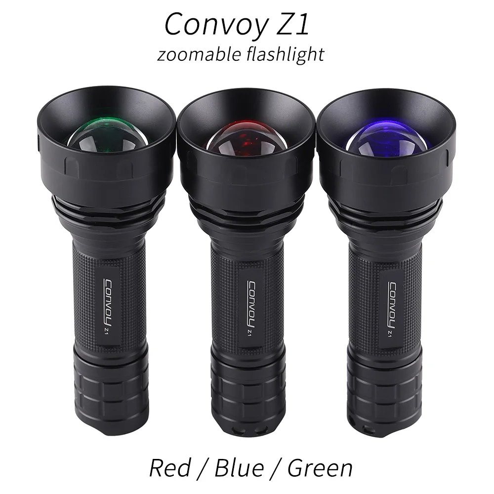 Convoy Z1 GT green red blue light Zoomable Flashlight Linterna Led Zoom Lamp 21700 18650 Lantern 12 groups