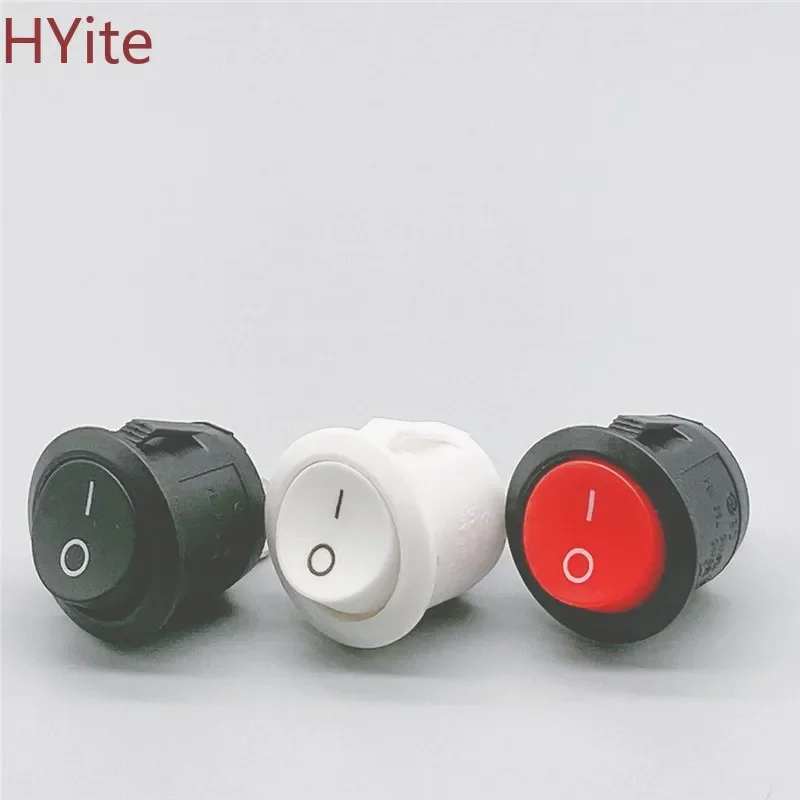 

Red Black White ON/OFF Round Rocker Toggle Switch 6A/250VAC 10A 125VAC Plastic Push Button Switch