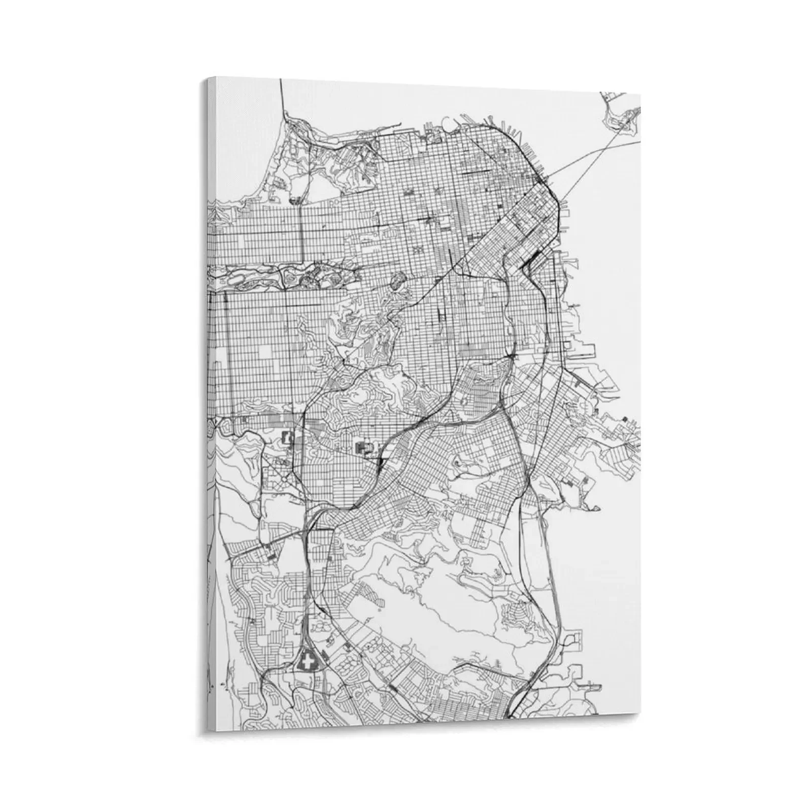 

San Francisco White Map Canvas Painting interior paintings Wall decoration frame stickers & posters