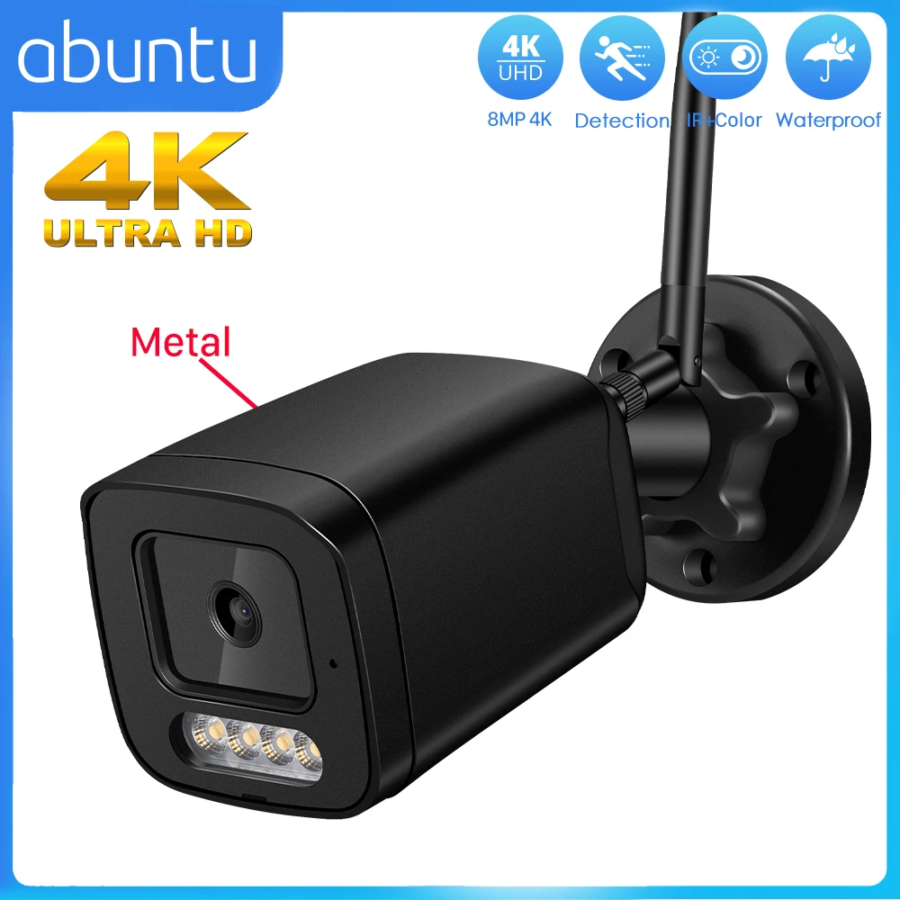 8MP 4K IP Camera H.265 Audio CCTV Security Camera Metal Vandal-proof Human Detection Surveillance Works with NVRs ICSEE XMEYE