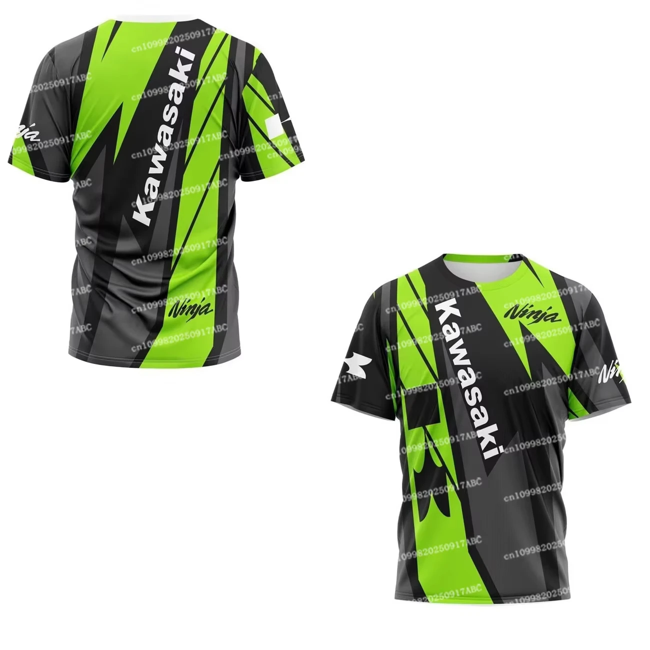 (كاواساكي) الصيف الرجال التي شيرت Y2K كاواساكي تي شيرت دراجة نارية ثلاثية الأبعاد طباعة رجالي قاطرة المنافسة دعوى الاطفال للجنسين سترة رياضية علوية